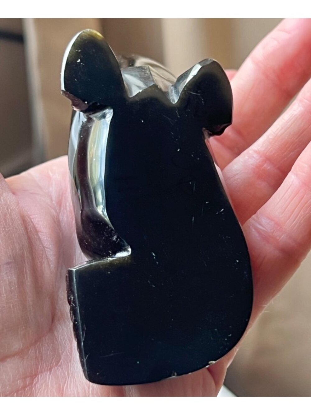 Hand Carved Sea Lion Sculpture Onyx Black Collectible 4.5" Long Approx. Gift Dad - Picture 11 of 15
